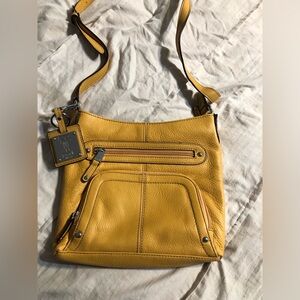Tignanello Mustard color Leather Crossbody Bag